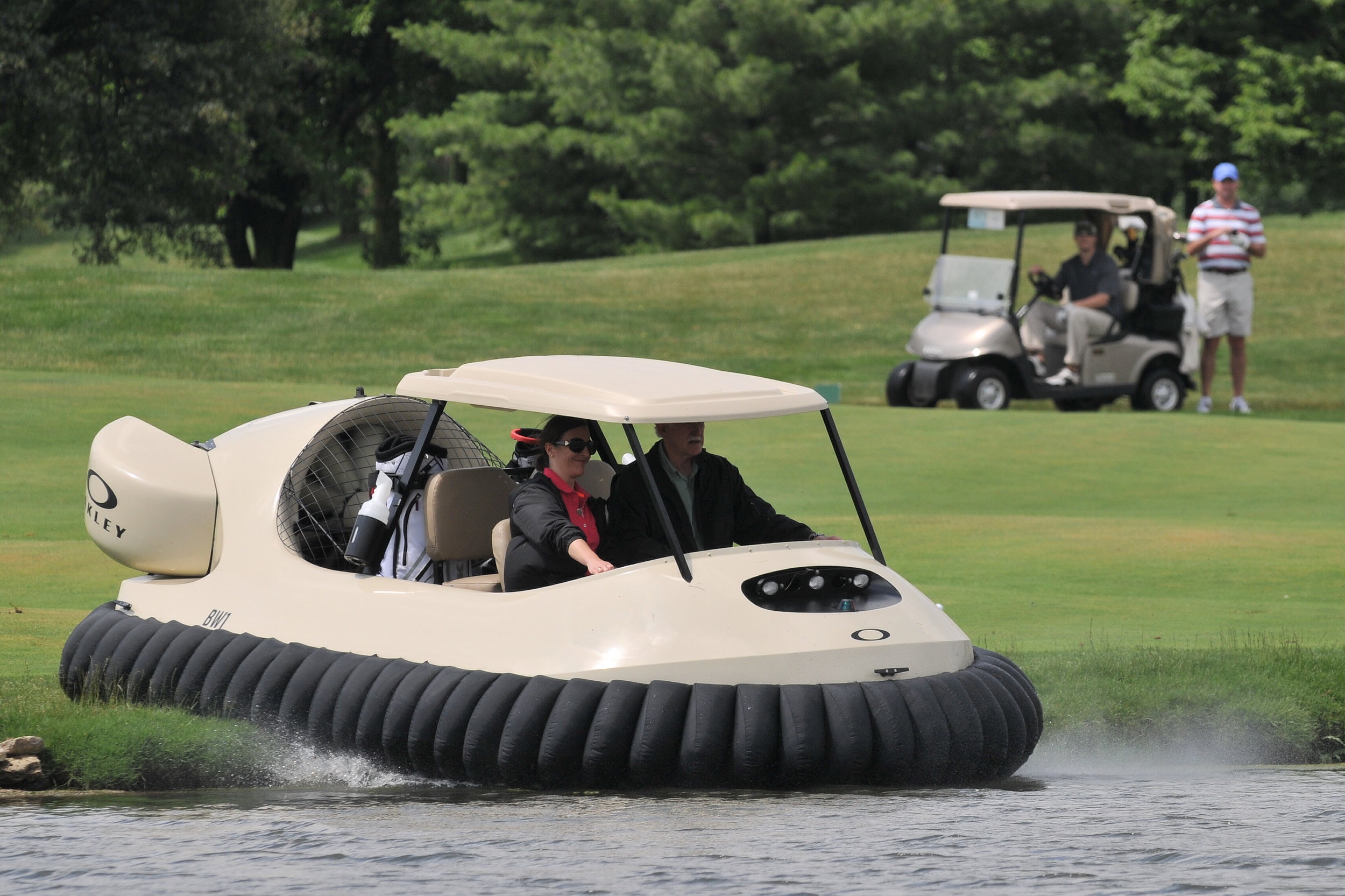  Bubba Watson's hovercraft on golf course in Springfield, Ohio, USA 